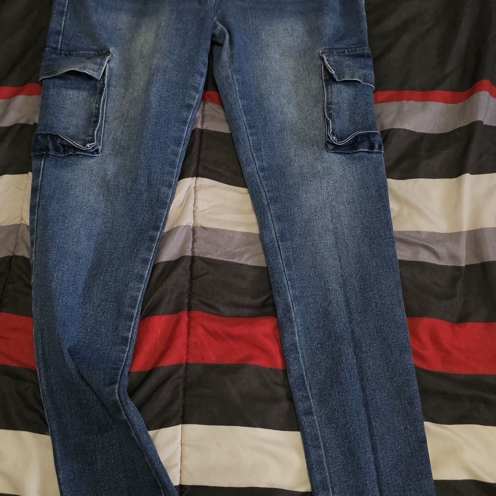 Women's Blue Cargo Slim Jeans - Unbranded - Picture 2 of 9
